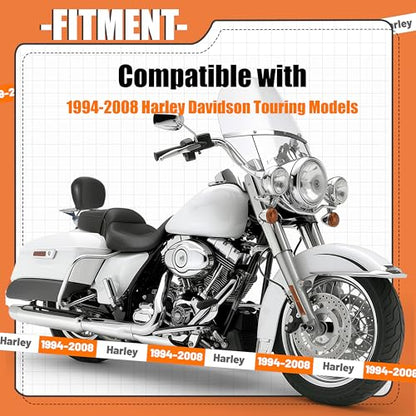 ECOTRIC Sissy Bar Backrest Compatible with 1994-2008 Harley Touring - color: Black, size: 13.5 x 10.75 x 2.75 inches