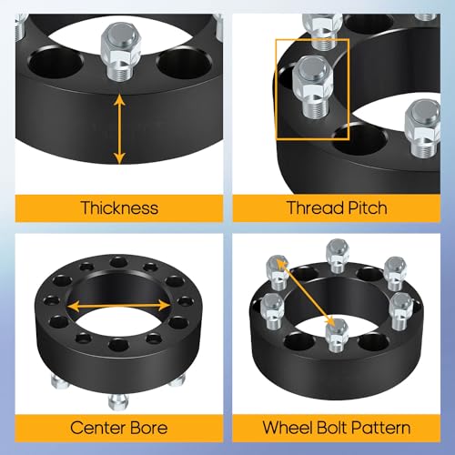 OCPTY 6x5.5 Wheel Spacers 2" for Chevrolet Silverado 1500 Bore 108mm - size: 2 inch