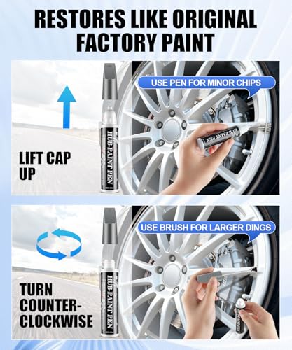 Amiss Sliver Flash Rim Repair Kit, Wheel Paint and Rim Paint Touch Up Pen for Curb Rash, Universal Alloy Wheel Scratch Repair for Scratches and Scuffs, Car Accessories (Sliver Flash) - color: Sliver Flash