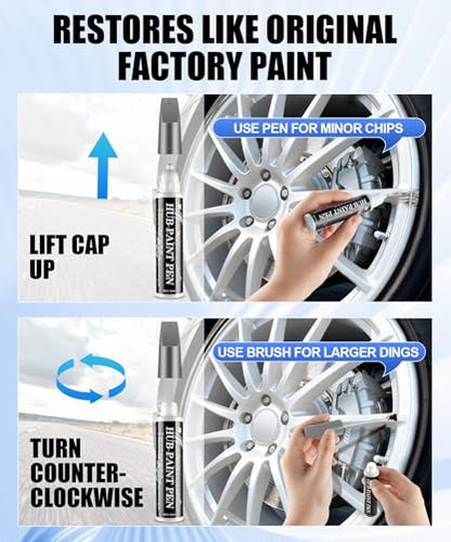 Amiss Sliver Flash Rim Repair Kit, Wheel Paint and Rim Paint Touch Up Pen for Curb Rash, Universal Alloy Wheel Scratch Repair for Scratches and Scuffs, Car Accessories (Sliver Flash) - color: Sliver Flash