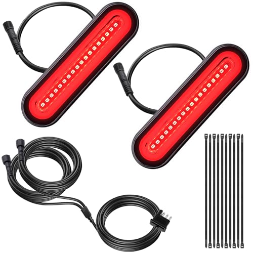 Kinstecks 4Pin Plug Tailight 1 in 2 Trailer Tail Light 58LED Truck Tail light Turn Signal Lights Brake Lights Driving Lights with Wiring Harness Kit for Trailer Truck RV Pickup SUV RV Van LED Red