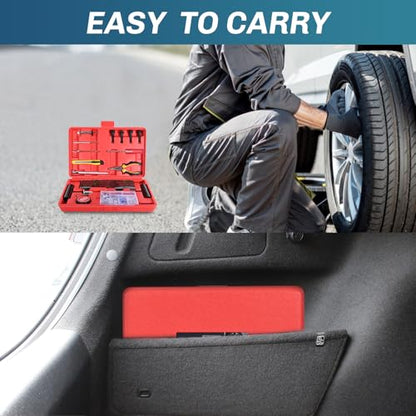 GOOACC Tire Repair Kit - 106pcs Heavy Duty Tire Plug Kit Flat Tire Puncture Repair Kit for Car, Motorcycle, ATV, UTV, RV, Tractor, Trailer - size: 106PCS