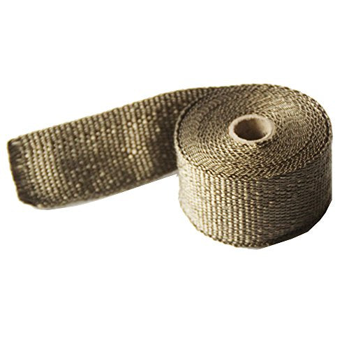 LEDAUT Heat Shield Insulation with Ties for Pipe 16' Roll Titanium Motorcycle Exhaust Tape Thermal Protection - size: 2 inches X 16 feet roll
