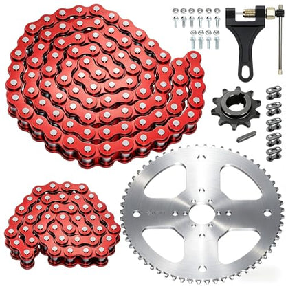 60 Tooth Rear Sprocket 420 Chain Kit for Mini Bike CT200U CT100U - color: Silver