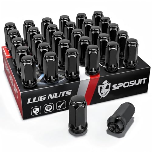 Sposuit 32 Pcs M14x1.5 Black Lug Nuts, 19mm Hex - Replacement for Chevy - color: Black, size: M14x1.5, style: 32 Pcs HexDrive