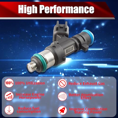Set of 6 Fuel Injectors 0280158028 RL591986AA Replacement - size: 0280158028