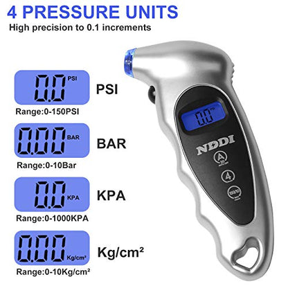 NDDI 2-Pack Digital tire Pressure Gauge 150 PSI