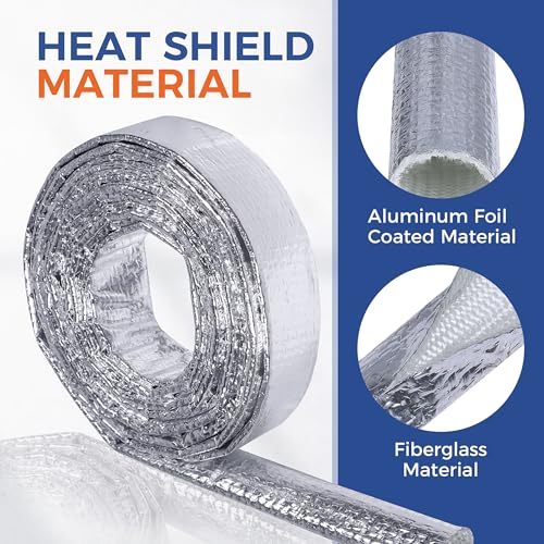 Automotive Heat Shield Sleeve High Temp Sheathing Roll 3/8inch-22ft - size: 3/8"-22ft