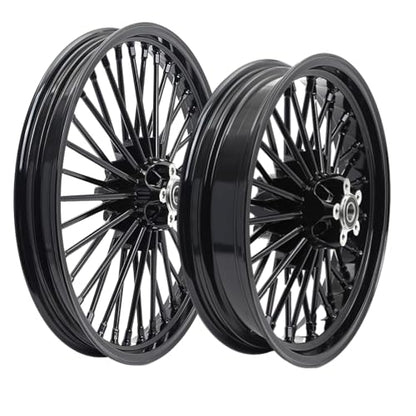 TOFR 19x2.5 18x3.5 Fat Spoke Black Wheels For Harley Sportster XL883N 10-22 - size: Front:19x2.5 Rear:18x3.5
