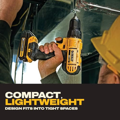 DEWALT 20V MAX Cordless Drill and Impact Driver, Power Tool Combo Kit , Includes 2 Batteries, Charger and Bag (DCK240C2)