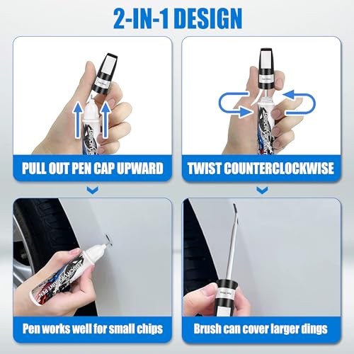 Touch Up Paint for Cars, White Car Paint Touch Up, Car Paint Scratch Repair, Auto Paint Repair Pen, Professional Seamless Coverage, Color Accurate, Long lasting Adhension, Fast Drying - color: Universal Pure White
