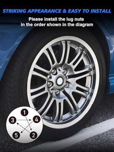 20PCS M12X1.5 Lug Nuts Compatible with Ford Escape/Focus/Fusion - color: Silver