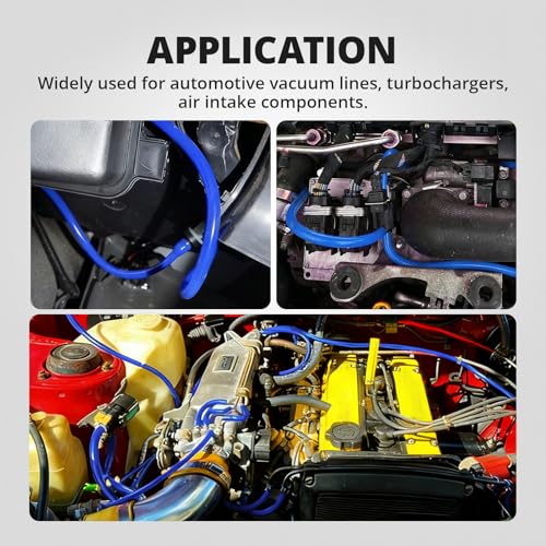 EVIL ENERGY 1/4 Silicone Vacuum Tubing Hose Line 10FT 130PSI Max Pressure Blue (6mm ID) - color: Blue, size: 1/4 10FT