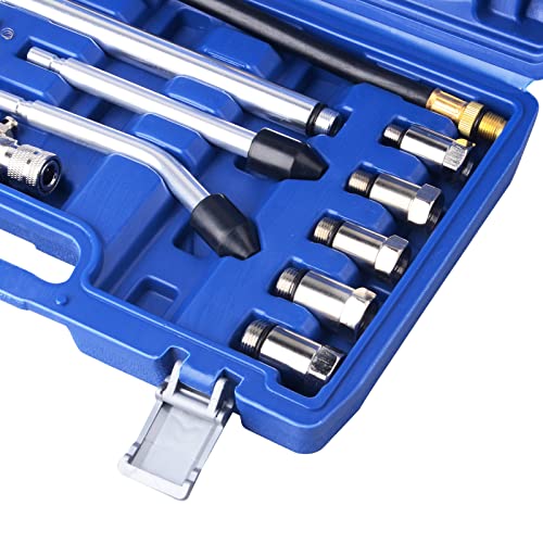 DAYUAN Professional Petrol Engine Compression Tester Kit (Dark Blue- 11Pcs) - color: Dark blue- 11Pcs