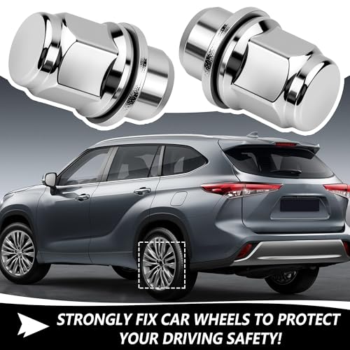 4PCS M12x1.5 Lug Nuts Set,Chrome-Plated Steel Wheel Locks Lug Nuts with Washer Replaces OEM#90084-94001,Lug Nut Lock Set Compatible with Toyota Camry Prius Lexus ES250 Scion (4PCS) - color: 4PCS
