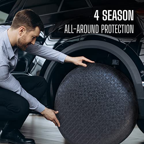 Autotech Park Protective Tire Covers 4 Pack for RVs, Trailers, Campers, SUVs, and Trucks. Oxford Material for Ultimate Protection in All Seasons. Durable Covers for Tires with 19-22 Inches Diameter - size: Tire Diameter 19"-22"