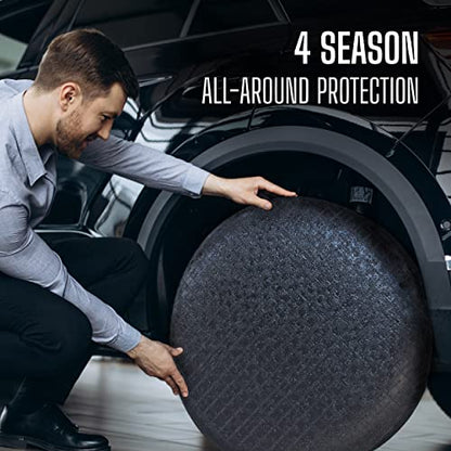 Autotech Park Protective Tire Covers 4 Pack for RVs, Trailers, Campers, SUVs, and Trucks. Oxford Material for Ultimate Protection in All Seasons. Durable Covers for Tires with 24-26 Inches Diameter - size: Tire Diameter 24"-26"