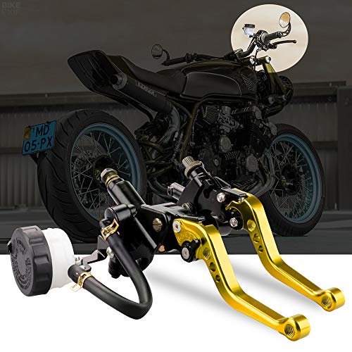 Universal 7/8" 22mm Motorcycle Brake Clutch Lever Master Cylinder Reservoir - color: Yellow
