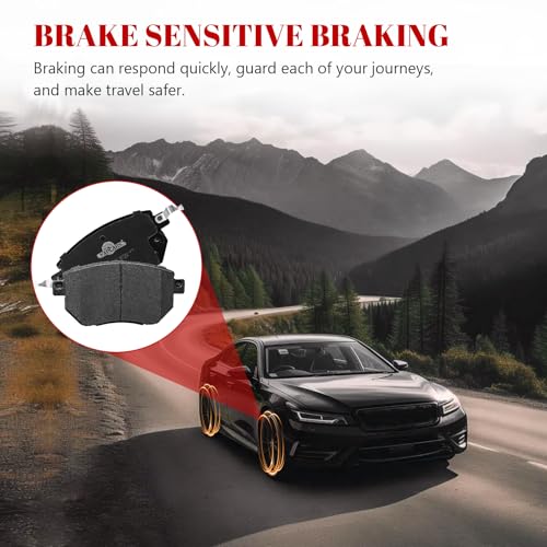Front and Rear Ceramic Disc Brake Pads Set Replacement for Nissan Murano 2009 2010 2011 2012