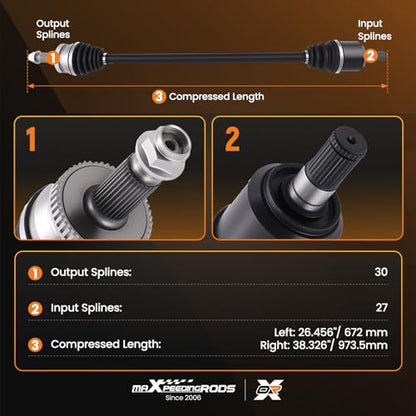maXpeedingrods Front Left & Right CV Axle Assembly for Hyundai Sonata - size: HY8288