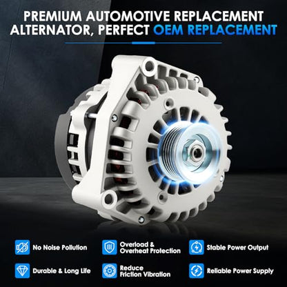 8292-253AMP Car Alternators Fit for Chevrolet Silverado Express 1500 2500 2001-2004, Suburba 1500 2500, for GMC Sierra Savana 1500 2500 Automotive Replacement Alternator 10464405 15263859 - size: #8292N-253A Alternator