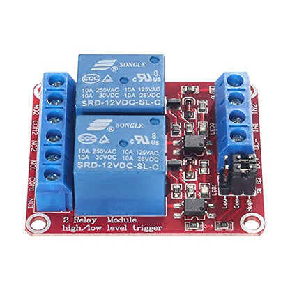 4pcs DC 12V Relay Module 2 Channel Relay Board with Optocoupler Support High or Low Level Trigger - size: 2 Channel - 12V