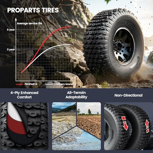 PROPARTS ATV UTV Tires 20x7-8 20x7x8 All-Terrain Trail, Mud, and Sand, 4-Ply, Set of 2, Tubeless - size: 20x7-8