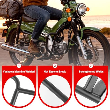 WOLFLINE Motorcycle Crash Bar for Trail 125 CT125 Hunter Cub 125 2020-2026 - size: Large