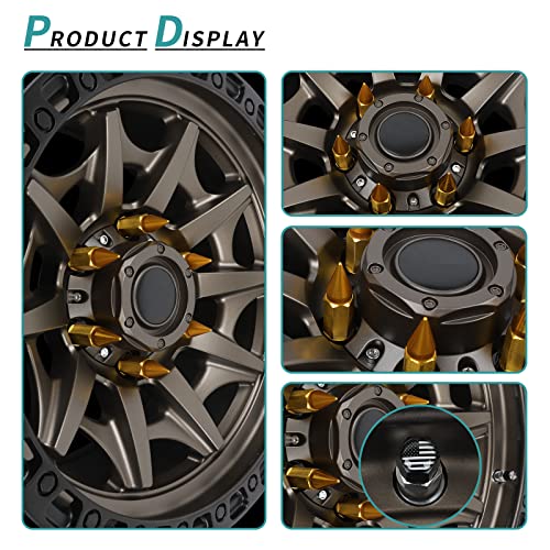 M14x1.5 Anti Theft Wheel Spike Lug Nut 24 PCS - color: Gold