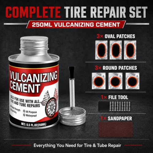 Tire Patch Glue, Clear Vulcanizing Cement, Tire Repair Kit 250ml - color: White