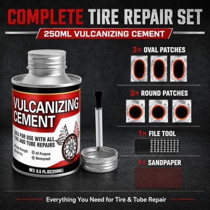 Tire Patch Glue, Clear Vulcanizing Cement, Tire Repair Kit 250ml - color: White