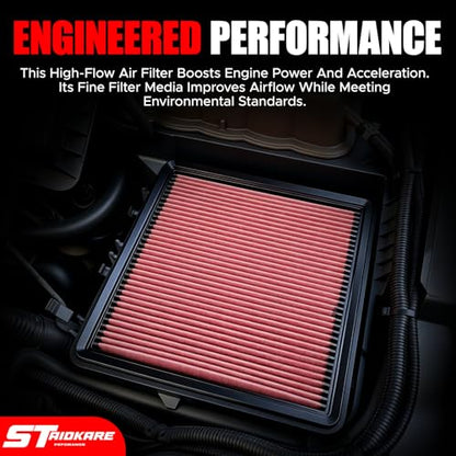 High Flow Engine Air Filter Reusable Performance Automotive Replacement Air Filters Compatible with 2010-2026 Toyota Camry Highlander Tacoma Lexus RX350 Replacement for 33-2443