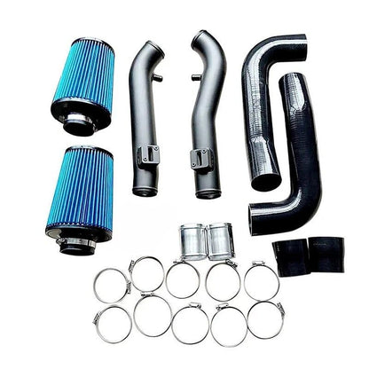 3" Dual Cold Air Intake Kit For Nissan Infiniti 370Z / G37 Q60 +Blue Air Filter