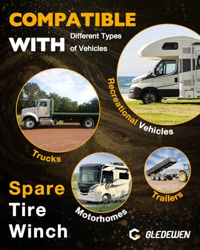 Spare Tire Hoist, Spare Tire Mount, Fit for RVs Trailers Trucks Motorhomes - size: 159056