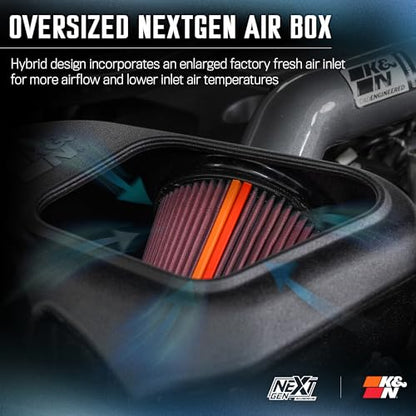 K&N NextGen Aluminum Cold Air Intake System: High-Flow Cotton Filter: Compatible with 2019-2026 DODGE/RAM 1500; 70-1578 - style: NextGen Metal Intake