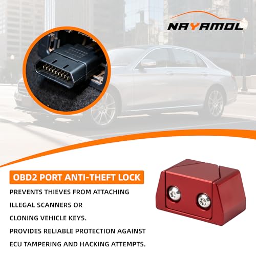 OBD2 Port Lock, Aluminum Alloy OBDII Security Lock for Cars, SUVs & Trucks, Anti-Theft OBD Connector Protector, Durable One-Piece Design, Easy Non-Invasive Installation