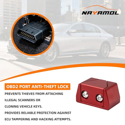 OBD2 Port Lock, Aluminum Alloy OBDII Security Lock for Cars, SUVs & Trucks, Anti-Theft OBD Connector Protector, Durable One-Piece Design, Easy Non-Invasive Installation