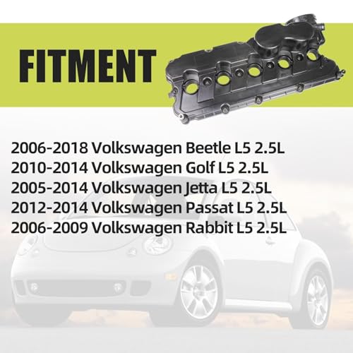 Valve Cover Fit for VW Beetle Golf Jetta Passat Rabbit 2.5L 07K103469F