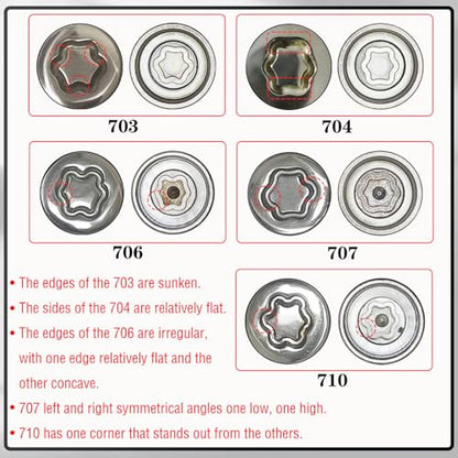 JL 707 for 27mm Nuts, Wheel Locking Nut Key for Jeep (JL) Dodge - size: 707