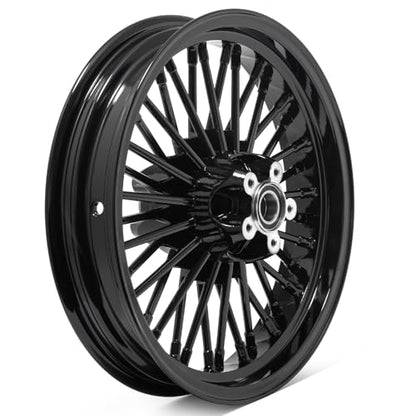 TOFR 16x3.0 Rear Fat King Spoke Wheel For Harley Touring Baggers 1984-2008 - color: Gloss Black, size: Rear:16inchx3.0inch