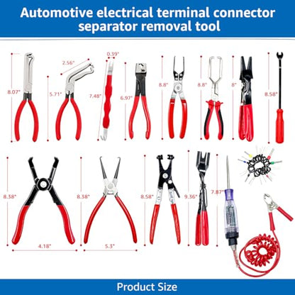 14PCS Automotive Electrical Disconnect Pliers Set: High-Carbon Steel - color: Red-14 pcs