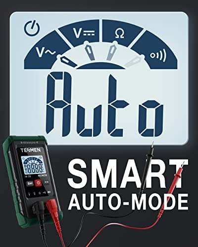 TM-510 Digital Multimeter, 4000 Counts, Smart Measurement, Auto-Ranging Voltmeter; Voltage Tester with Non-Contact Voltage Function, Measures AC/DC Voltage, Resistance, Continuity – Green - size: TM-510 Auto Multimeter