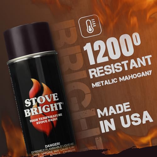 Stove Bright High Temp Spray Paint, Metallic Mahogany, 12 Oz