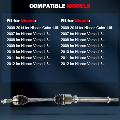CV Axle NCV53908 for Nissan Cube/Versa 2007-2014 Front Right Auto CVT - size: 17-9970