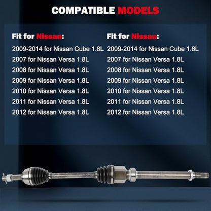 CV Axle NCV53908 for Nissan Cube/Versa 2007-2014 Front Right Auto CVT - size: 17-9970