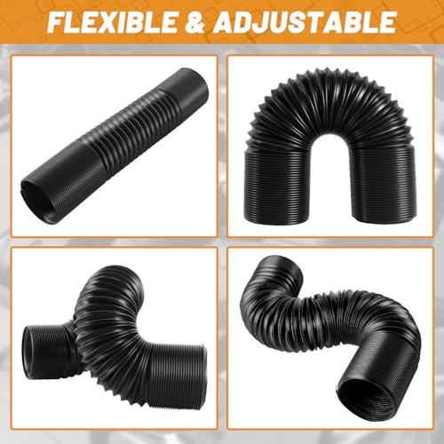 2 Inch Cold Air Intake Pipe: Universal Flexible Duct with Length from 10" to 40" for Customize Air Intake System Hose Tube - color: Black, size: 2"
