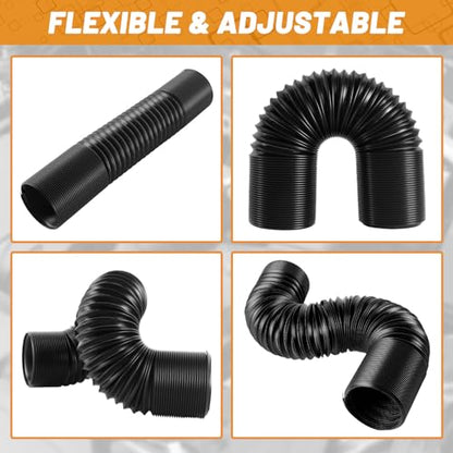 3 Inch Cold Air Intake Pipe: Universal Flexible Duct with Length from 10" to 40" for Customize Air Intake System Hose Tube - color: Black, size: 3"