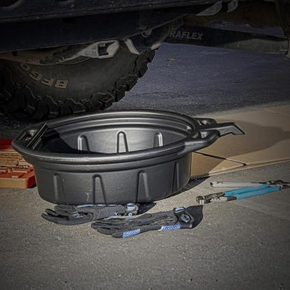 NEIKO 20762A Oil Drain Pan | Black Plastic Anti Splash | Motor Oil Drip Catcher Pan | 2 Gallon (8L) Capacity - style: 2 gal/8 L Oil Drain Pan