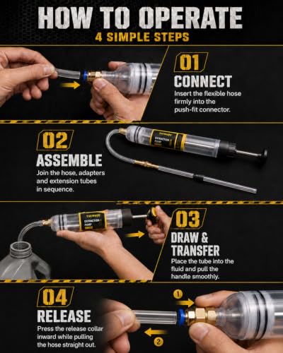 11-Piece 500cc Car Fluid & Oil Extractor Pump Kit