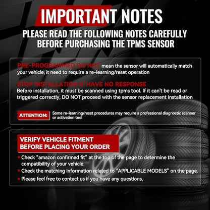 CARORAV TPMS Sensor GM, 4-Pack Tire Pressure Monitoring System Sensor - size: 4 PCS